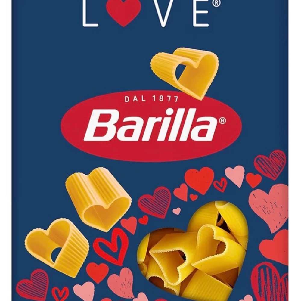 Barilla Love Pasta with Heart Shapes Valentines